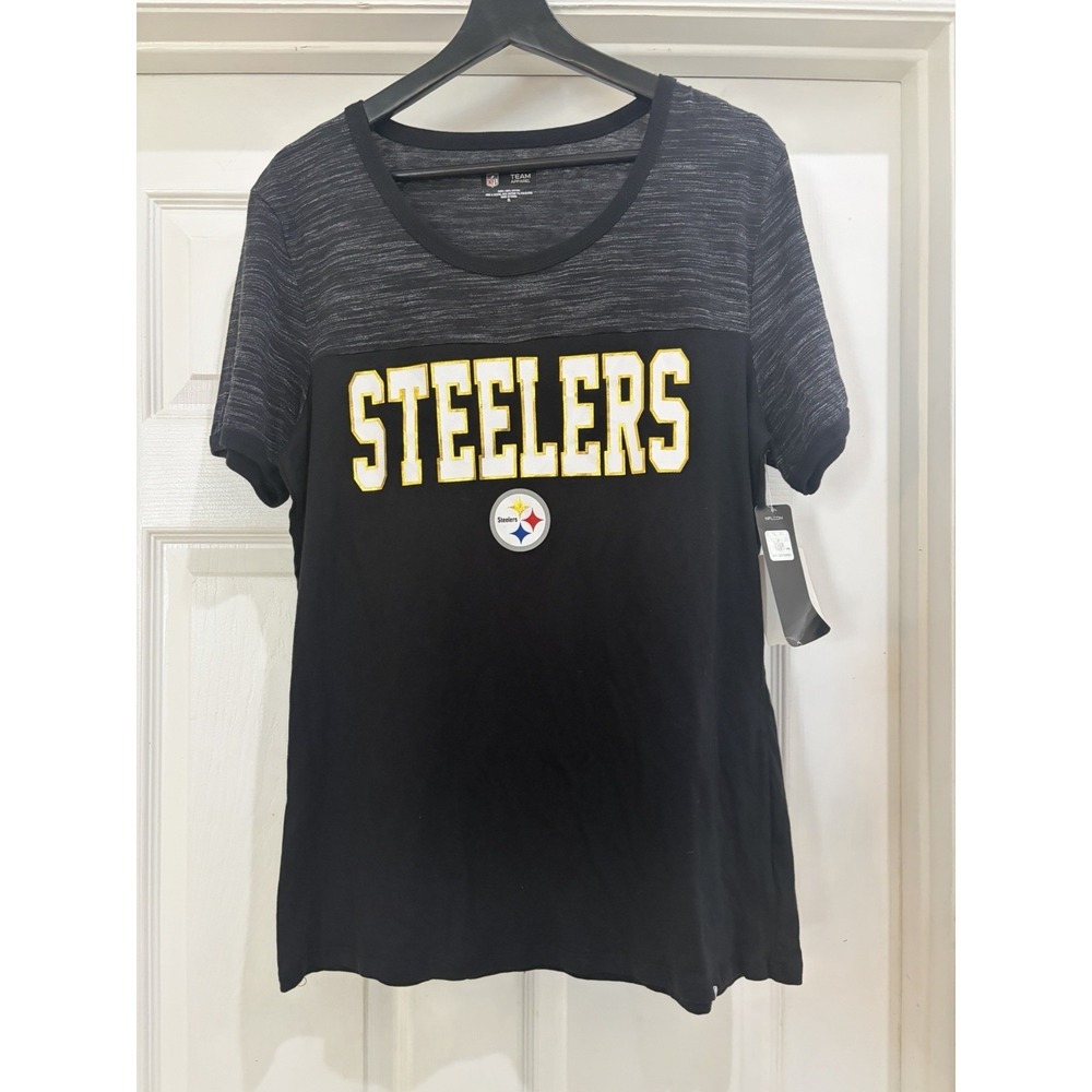 NFL  Apparel Pittsburgh Steelers Women Graphic T-Shirt Size XL NWT Black Gray